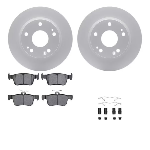 4612-59004, Geospec Rotors with 5000 Euro Ceramic Brake Pads includes Hardware, Silver, Dynamic Friction Co, Mfr#: 4612-59004